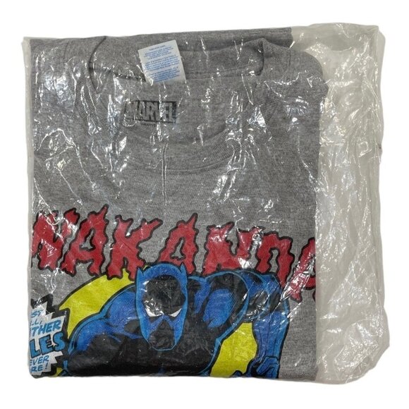 MARVEL The Panther Battle Pose T-shirt‎ Men's XLT Grey Graphics Crew Neck NWT - Picture 9 of 12